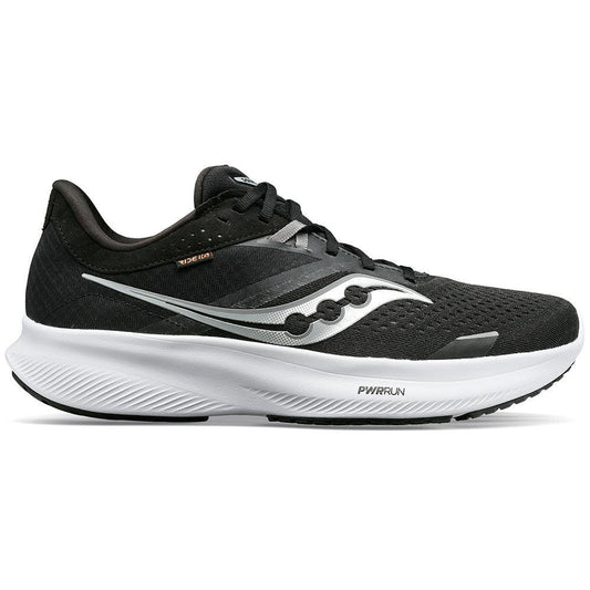 Women's Saucony Ride 16, Black/White, 8 B Medium